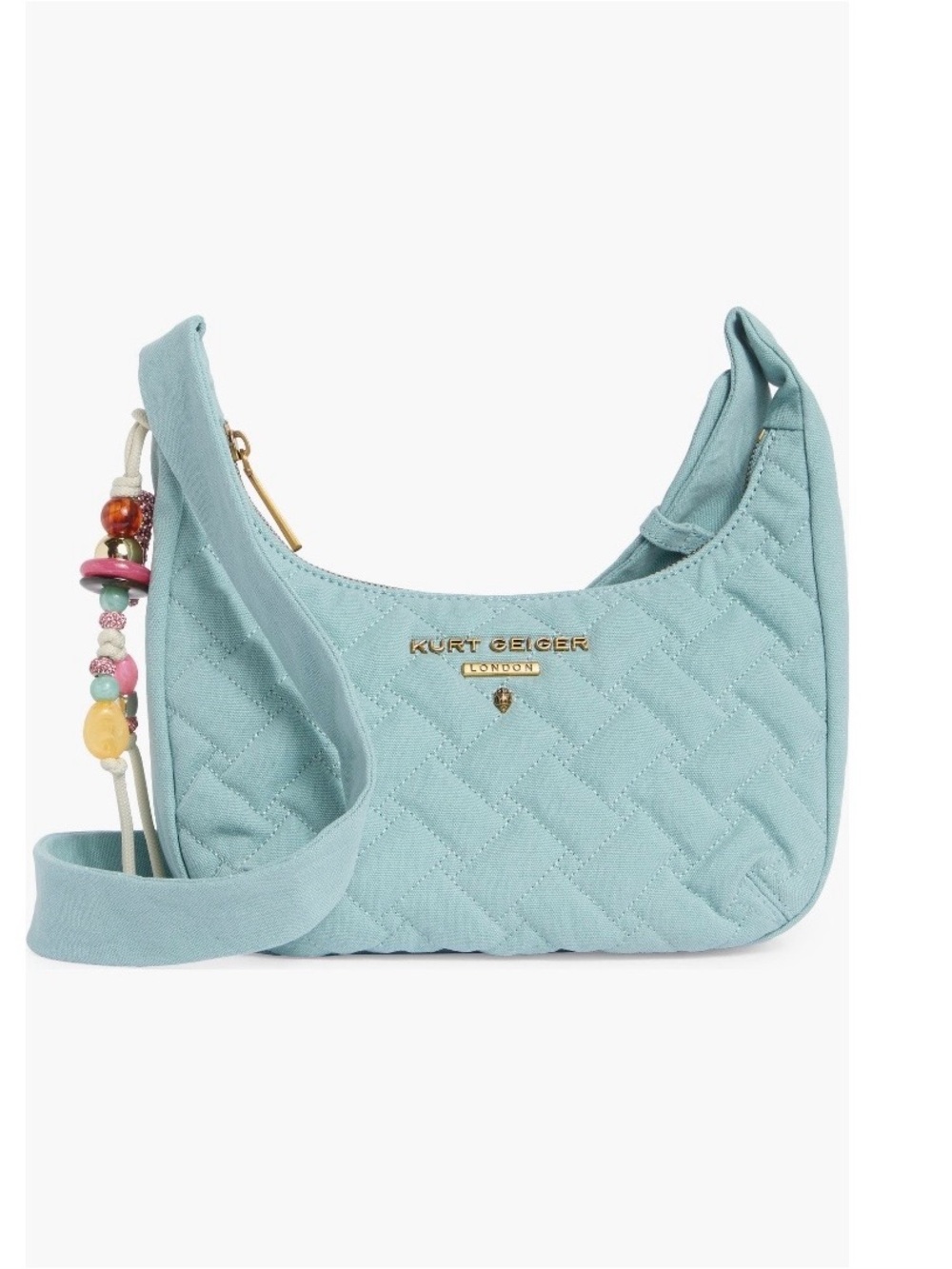 $218.00- Kurt Geiger London Pastel Blue Angel Quilted Hobo Shoulder Bag